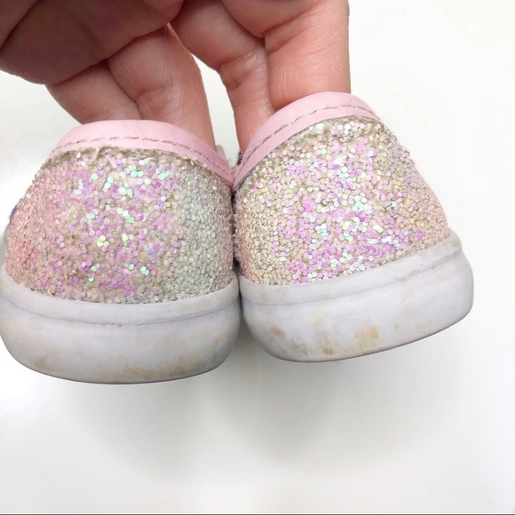 Cat & Jack Unicorn Glitter Slip On Shoes Baby Girl Pastel 6 - Picture 4 of 4